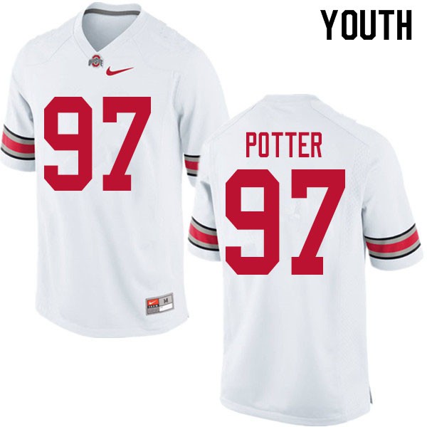 Ohio State Buckeyes #97 Noah Potter Youth Embroidery Jersey White